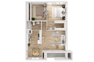 2 Bed 1 Bath 5G floor plan